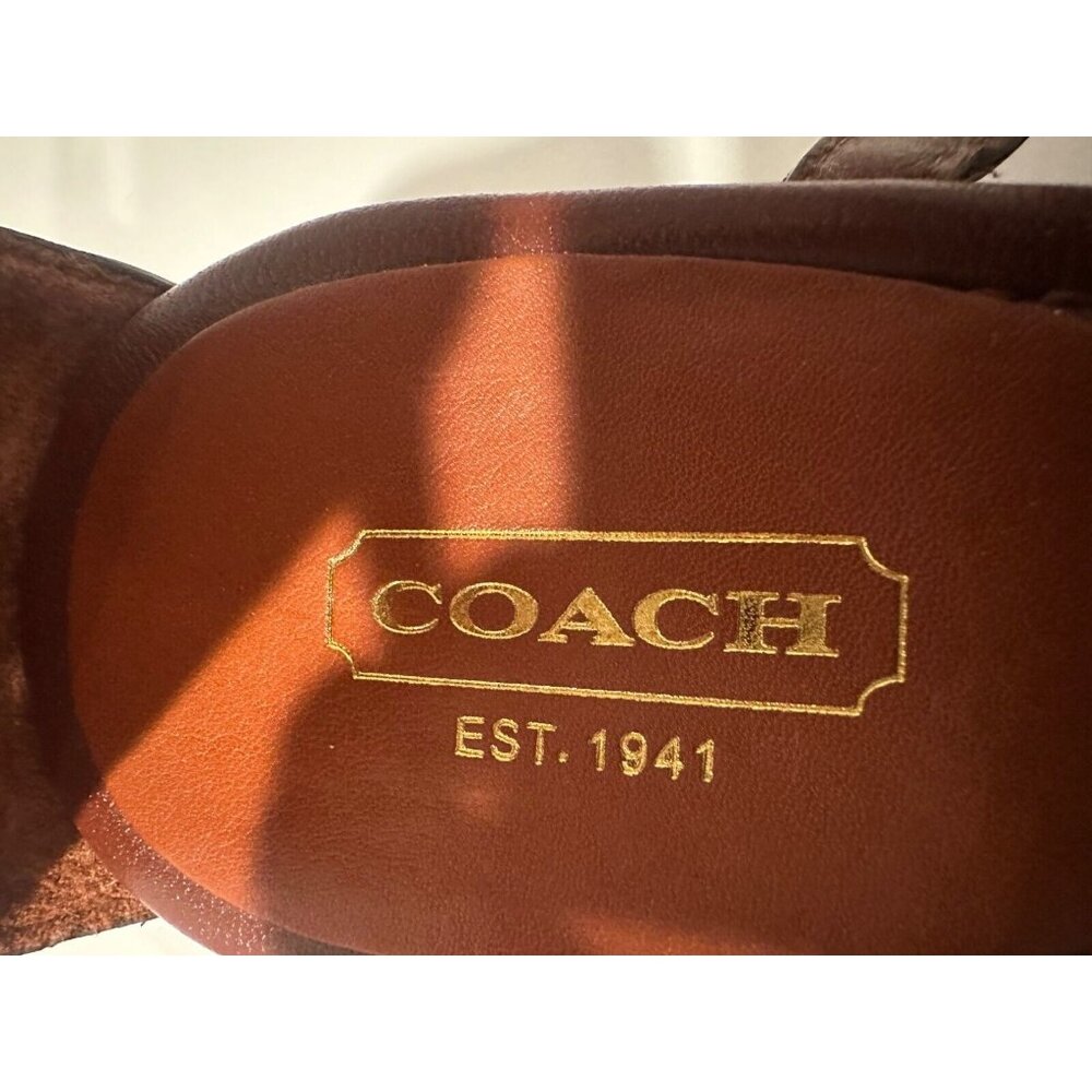 Coach Tan Sandals with Gold Details - Picture 2 of 7